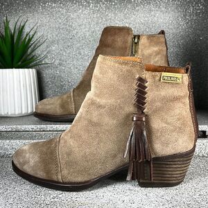 Pikolinos BAQUEIRA Suede Tassel Ankle Boots Shoes EU 36 US 5.5 6